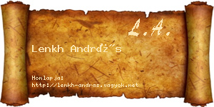 Lenkh András névjegykártya